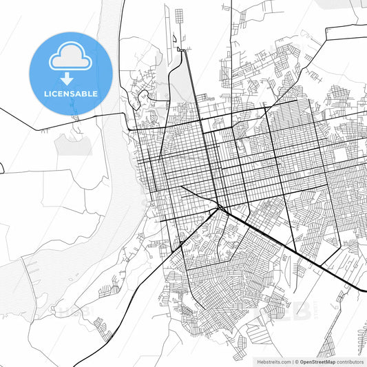 Vector PDF map of Porto Velho, Brazil