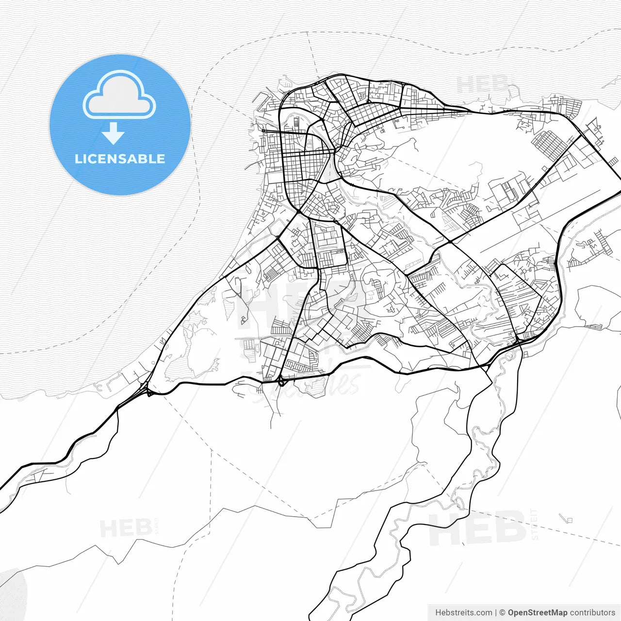 Vector PDF map of Cumana, Venezuela