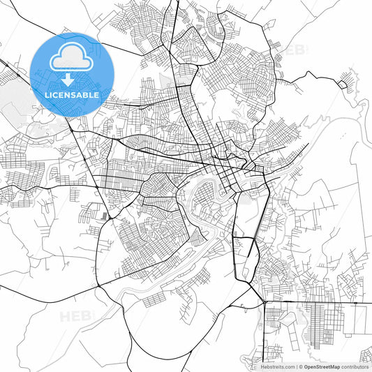Vector PDF map of Rio Branco, Brazil