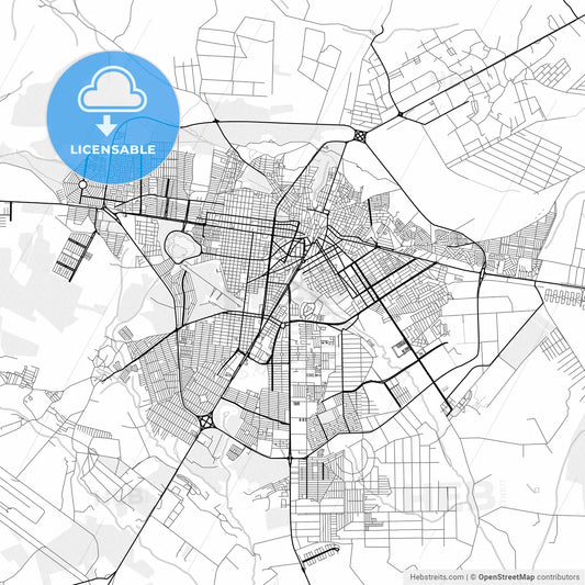 Vector PDF map of Vitoria da Conquista, Brazil