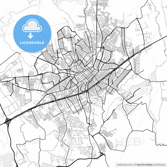Vector PDF map of Taubate, Brazil