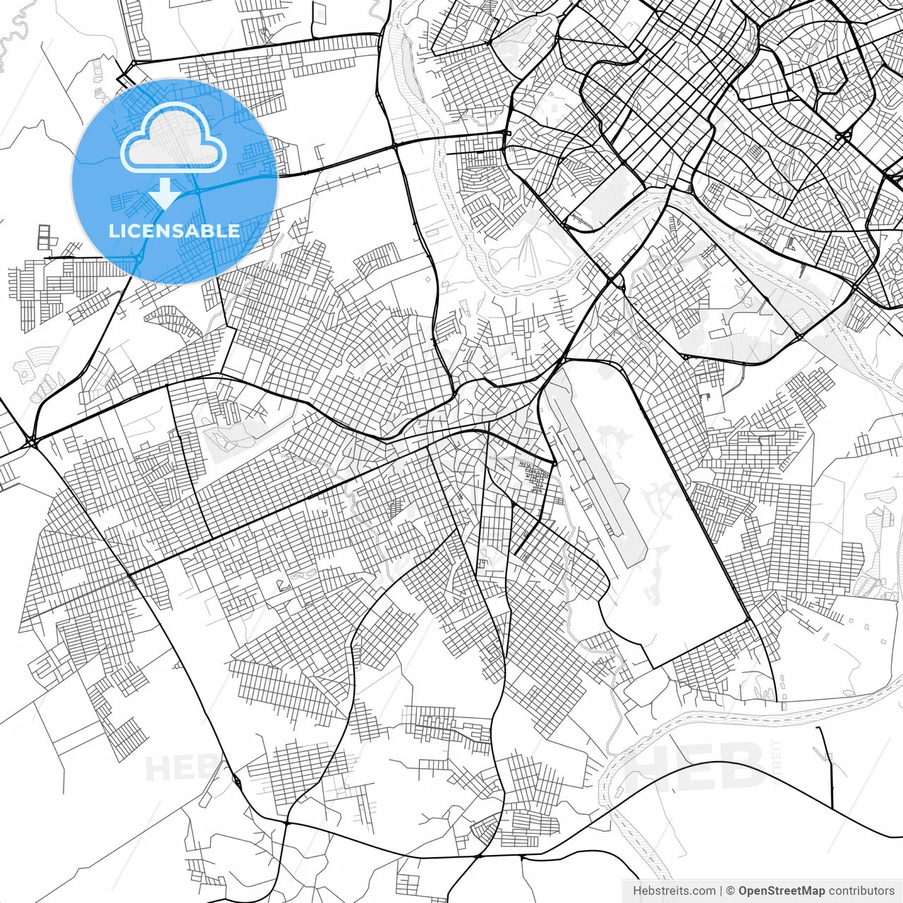 Vector PDF map of Varzea Grande, Brazil