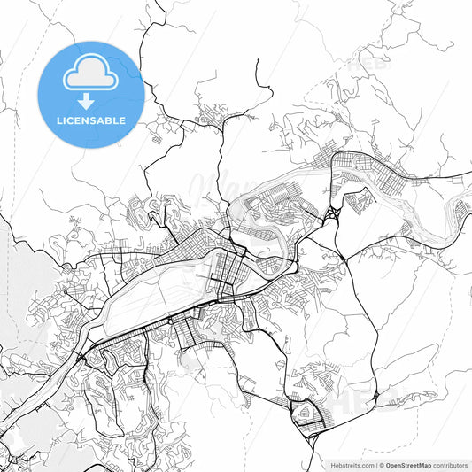Vector PDF map of Volta Redonda, Brazil