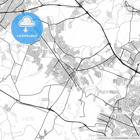 Vector PDF map of Sumare, Brazil