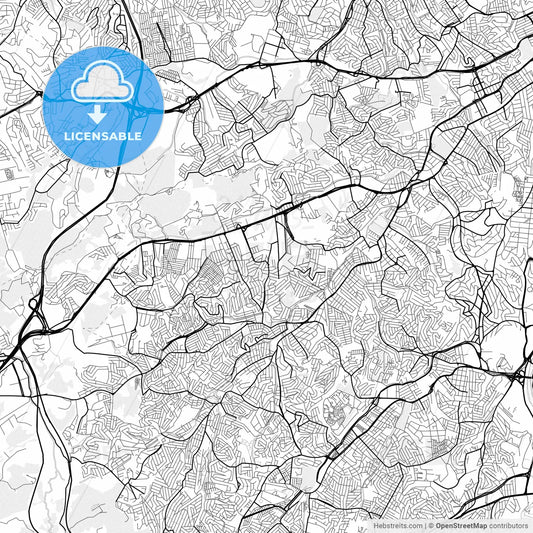 Vector PDF map of Taboao da Serra, Brazil