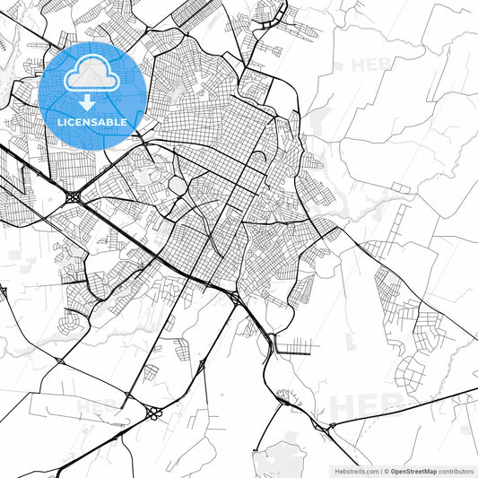 Vector PDF map of Presidente Prudente, Brazil
