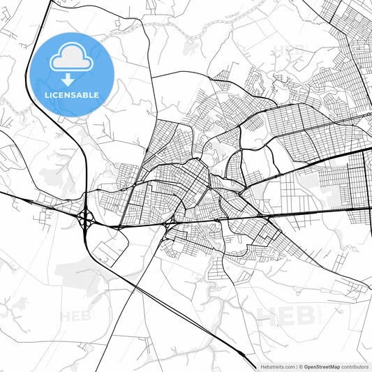 Vector PDF map of Santa Barbara d Oeste, Brazil