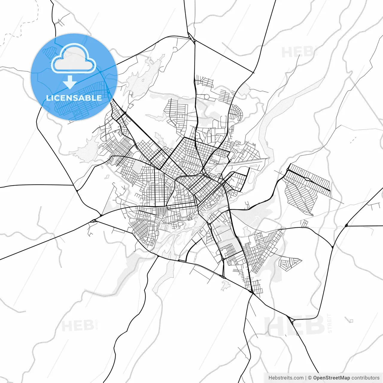 Vector PDF map of Sobral, Brazil