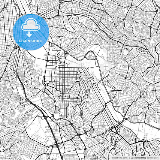 Vector PDF map of Sao Caetano do Sul, Brazil