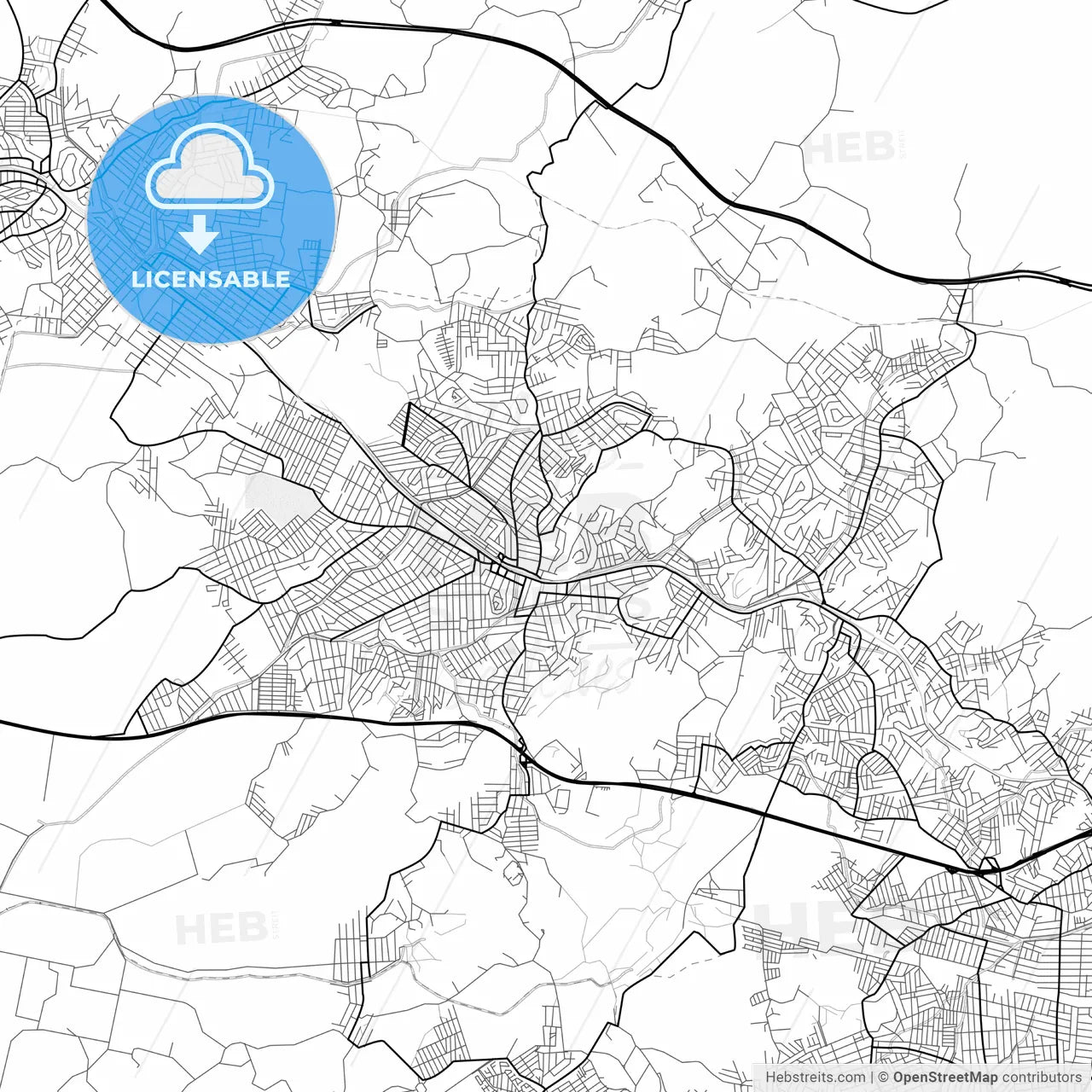 Vector PDF map of Queimados, Brazil