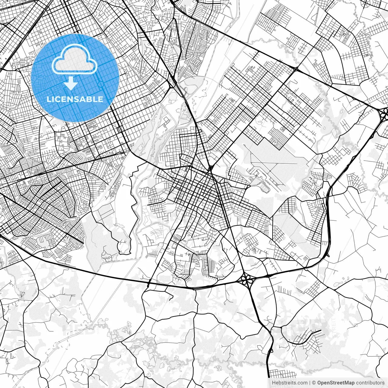 Vector PDF map of Sao Jose dos Pinhais, Brazil