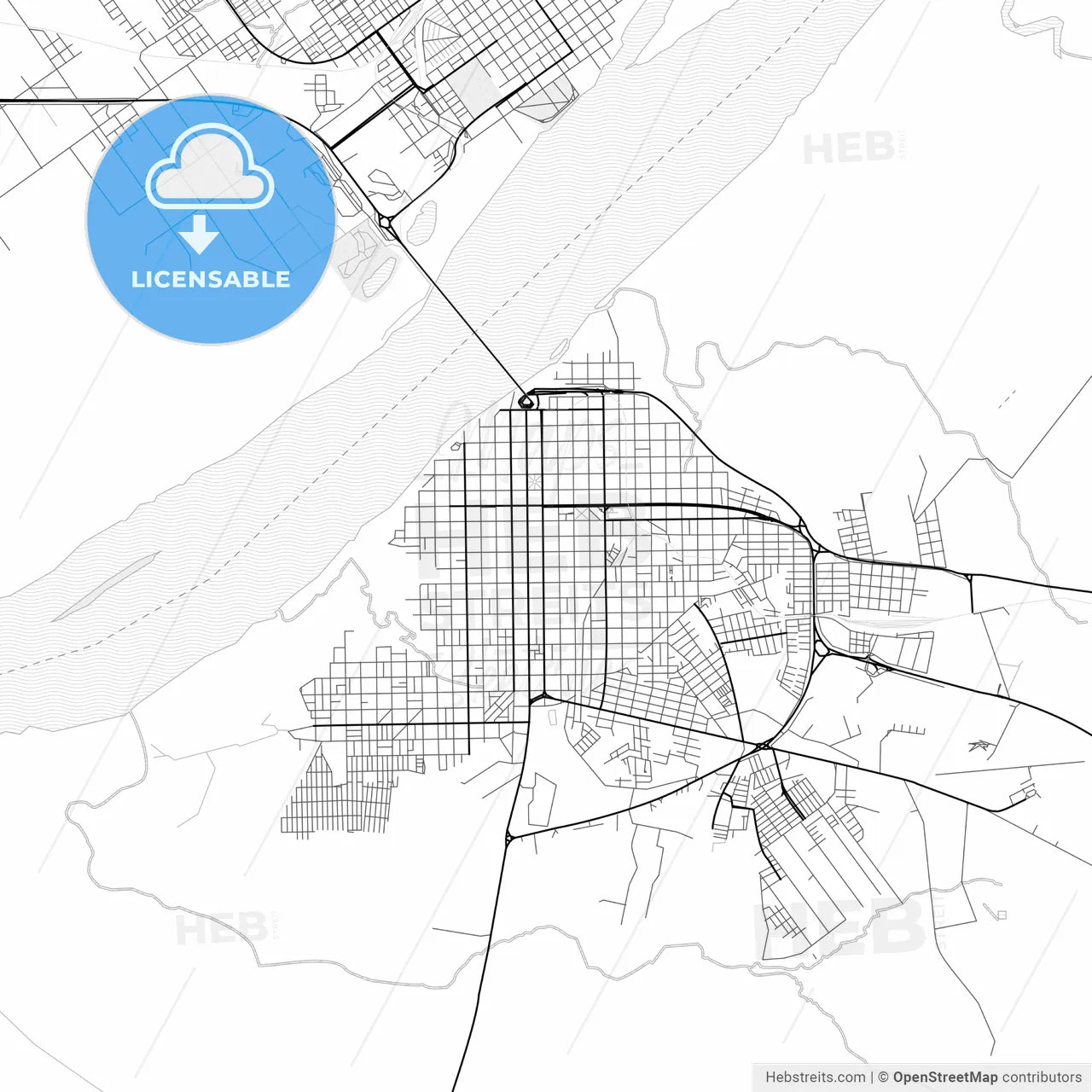 Vector PDF map of Uruguaiana, Brazil