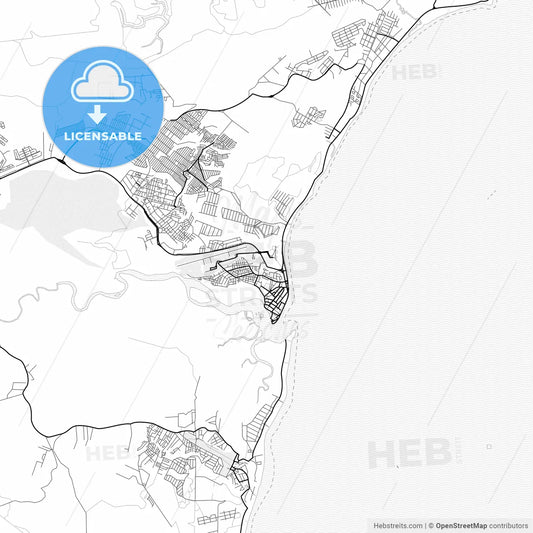 Vector PDF map of Porto Seguro, Brazil
