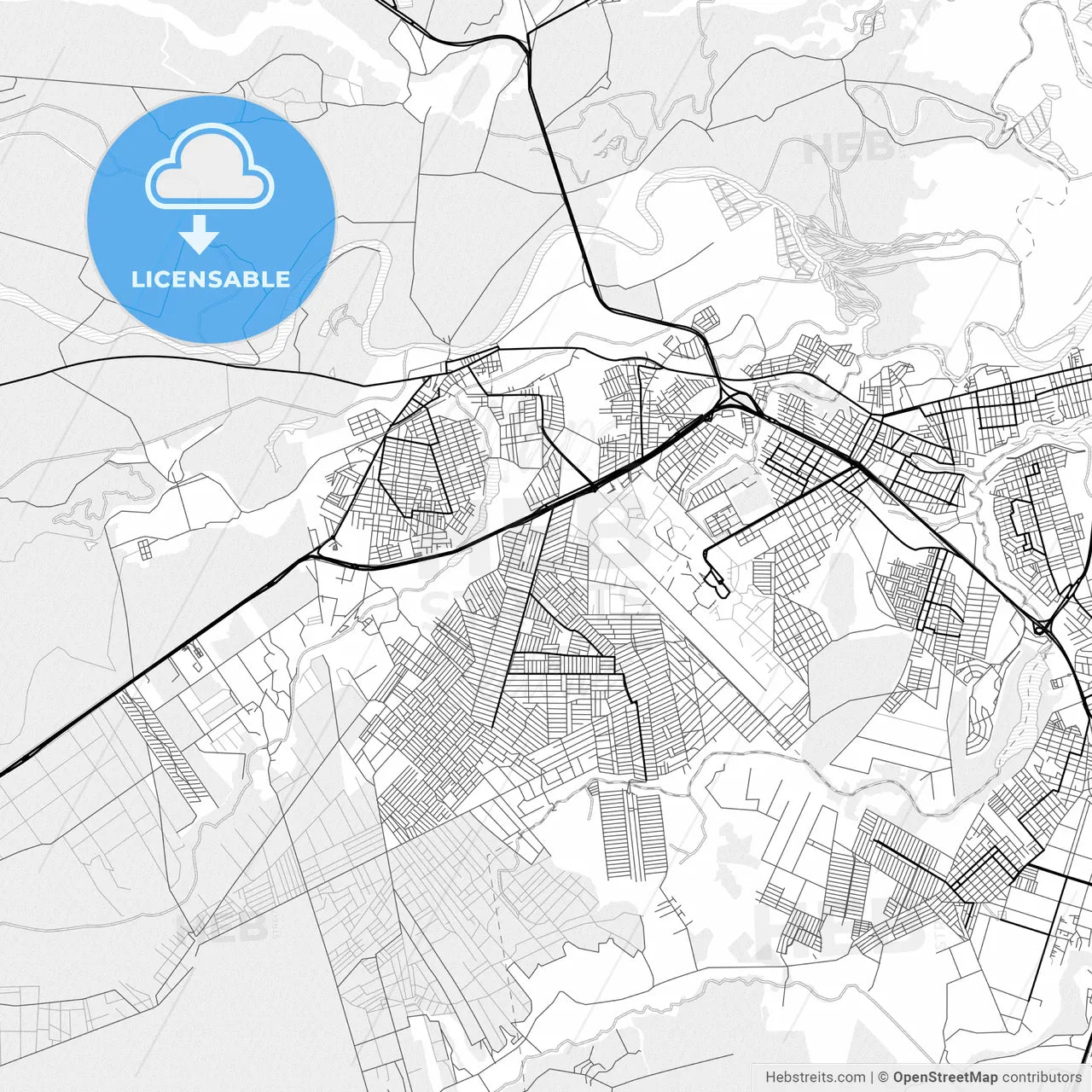 Vector PDF map of Santa Rita, Brazil