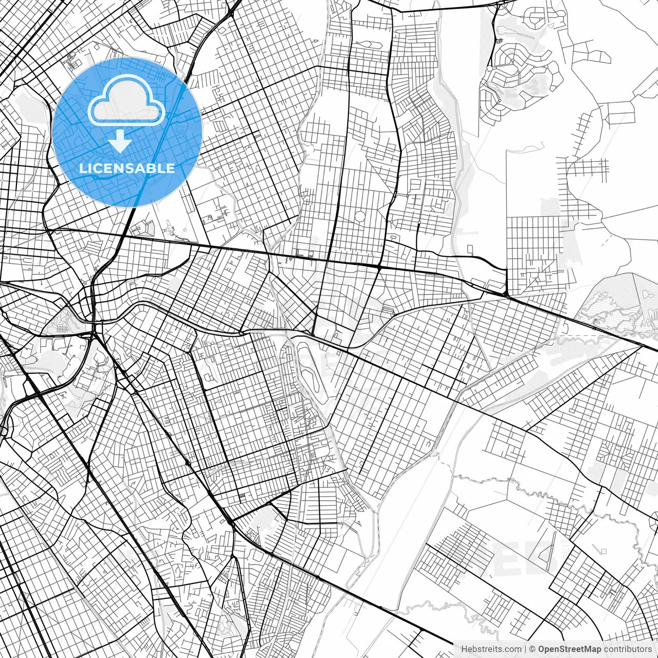 Vector PDF map of Pinhais, Brazil
