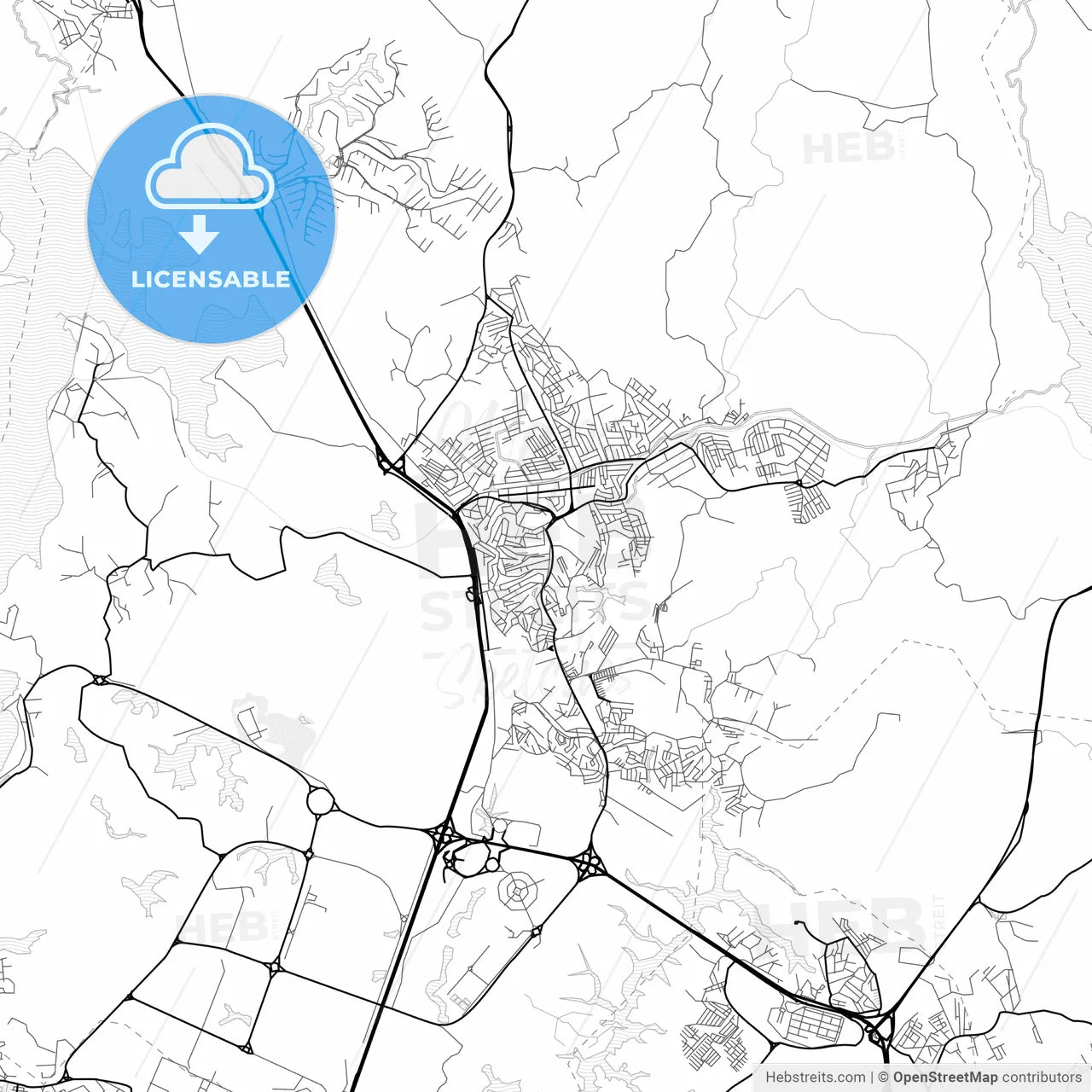 Vector PDF map of Simoes Filho, Brazil