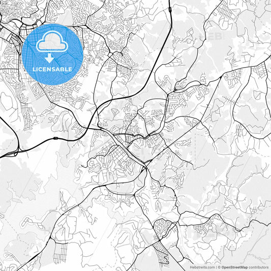 Vector PDF map of Ribeirao Pires, Brazil