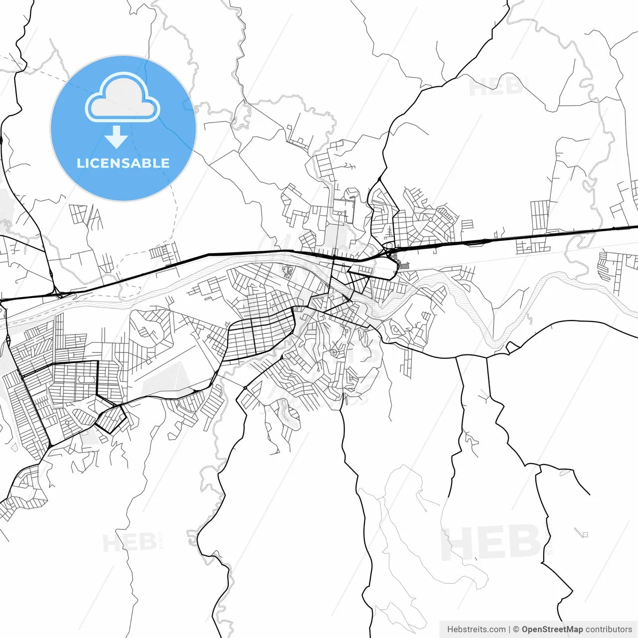 Vector PDF map of Resende, Brazil