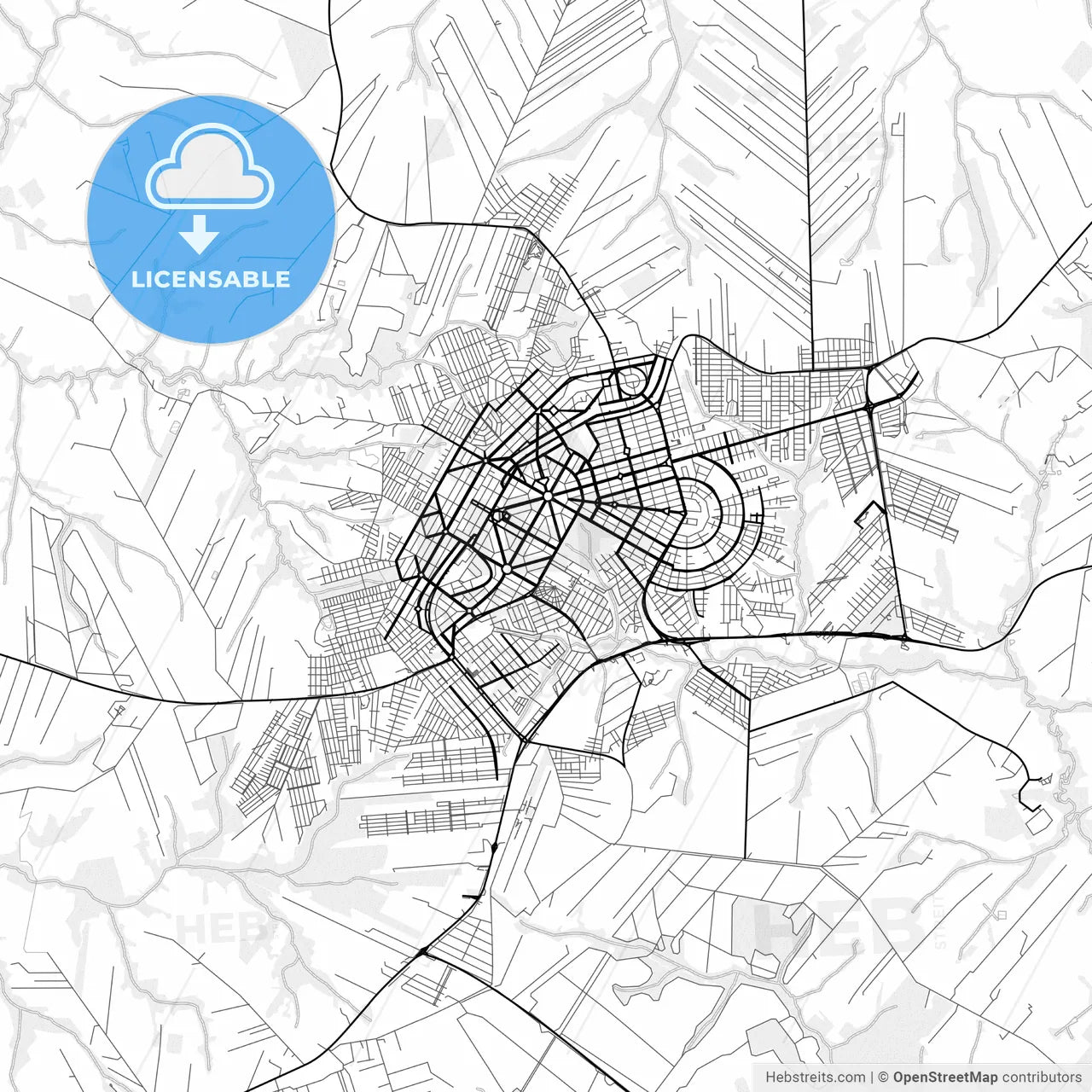Vector PDF map of Umuarama, Brazil