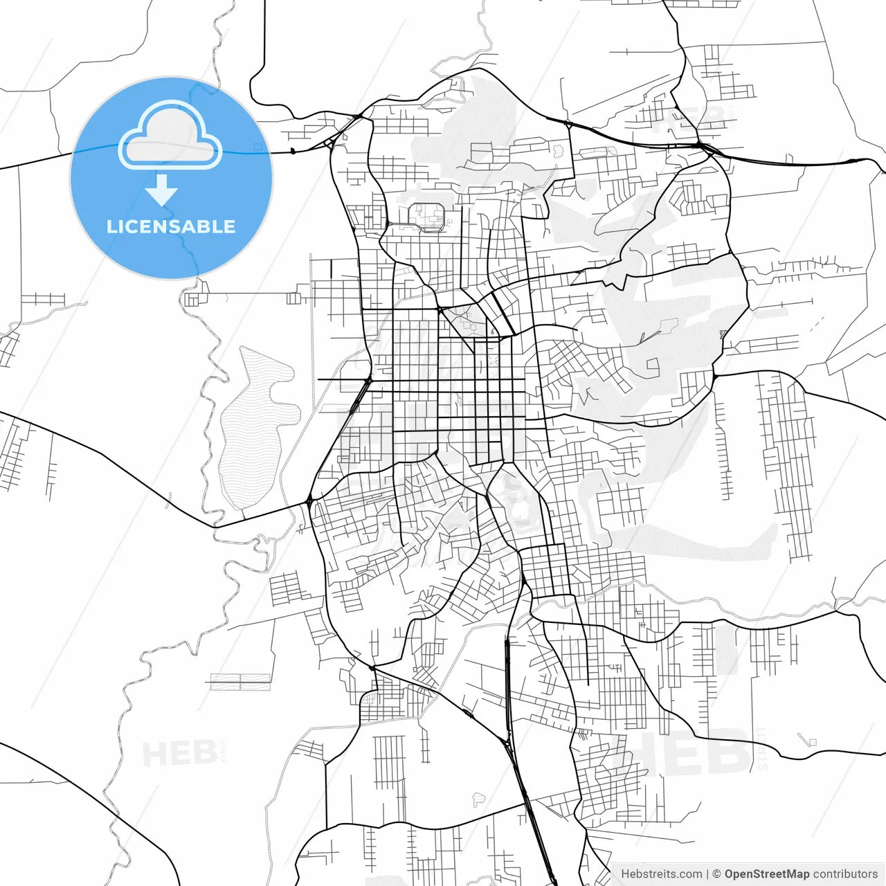Vector PDF map of Santa Cruz do Sul, Brazil