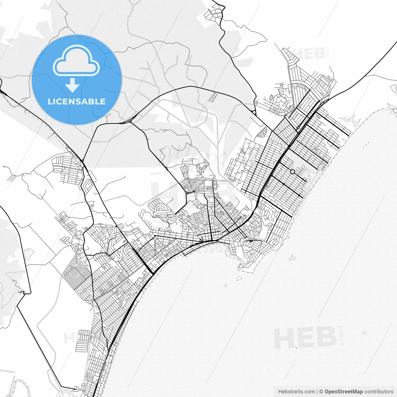 Vector PDF map of Rio das Ostras, Brazil