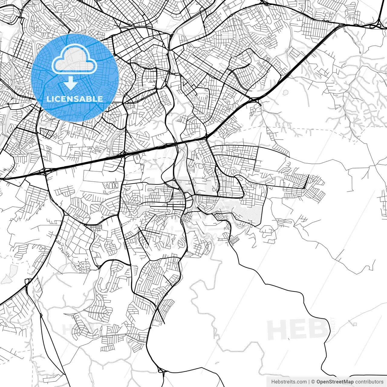 Vector PDF map of Votorantim, Brazil