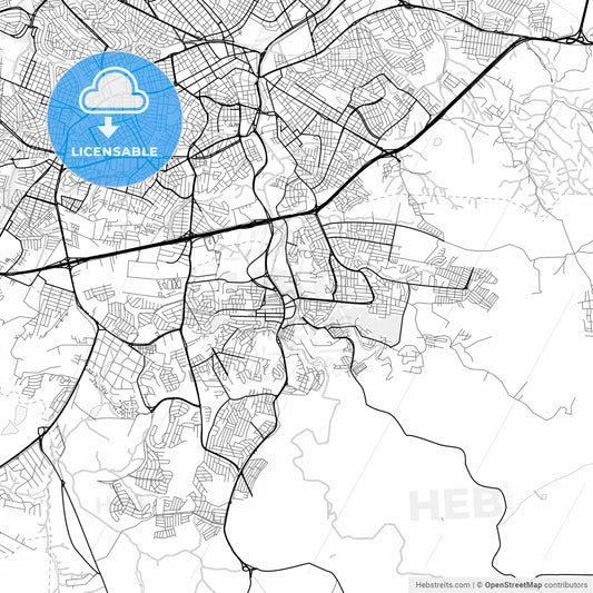 Vector PDF map of Votorantim, Brazil