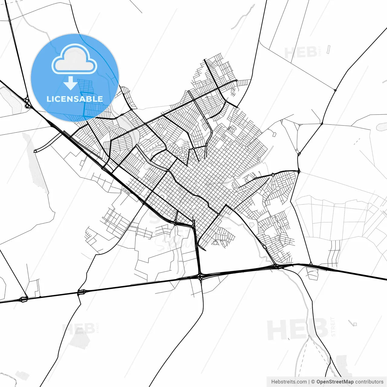 Vector PDF map of Sertaozinho, Brazil