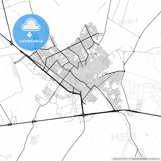 Vector PDF map of Sertaozinho, Brazil