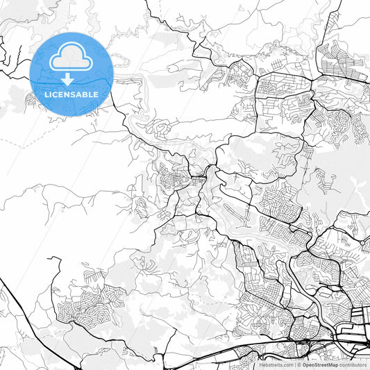 Vector PDF map of Santana de Parnaiba, Brazil