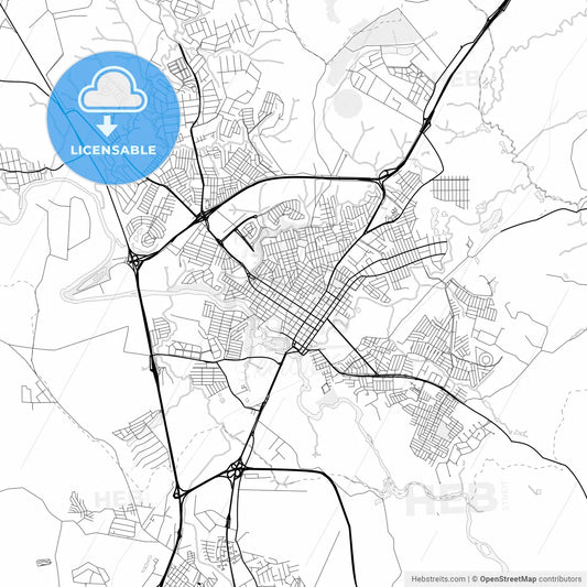 Vector PDF map of Salto, Brazil