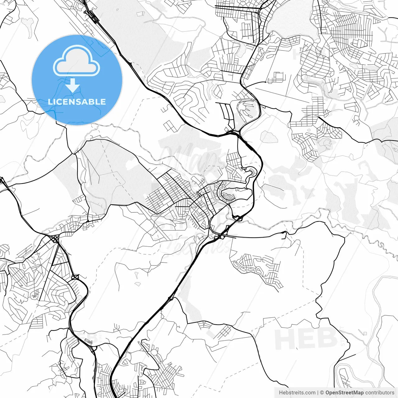 Vector PDF map of Vespasiano, Brazil