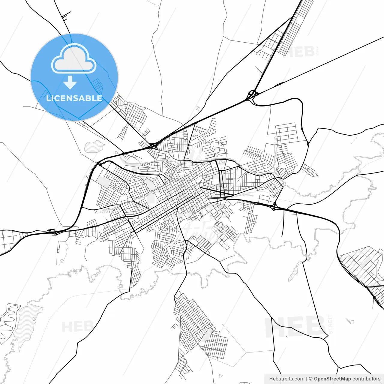 Vector PDF map of Tatui, Brazil