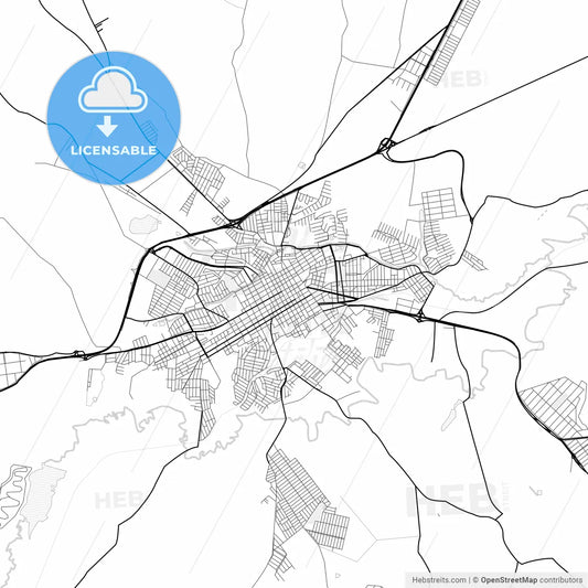 Vector PDF map of Tatui, Brazil