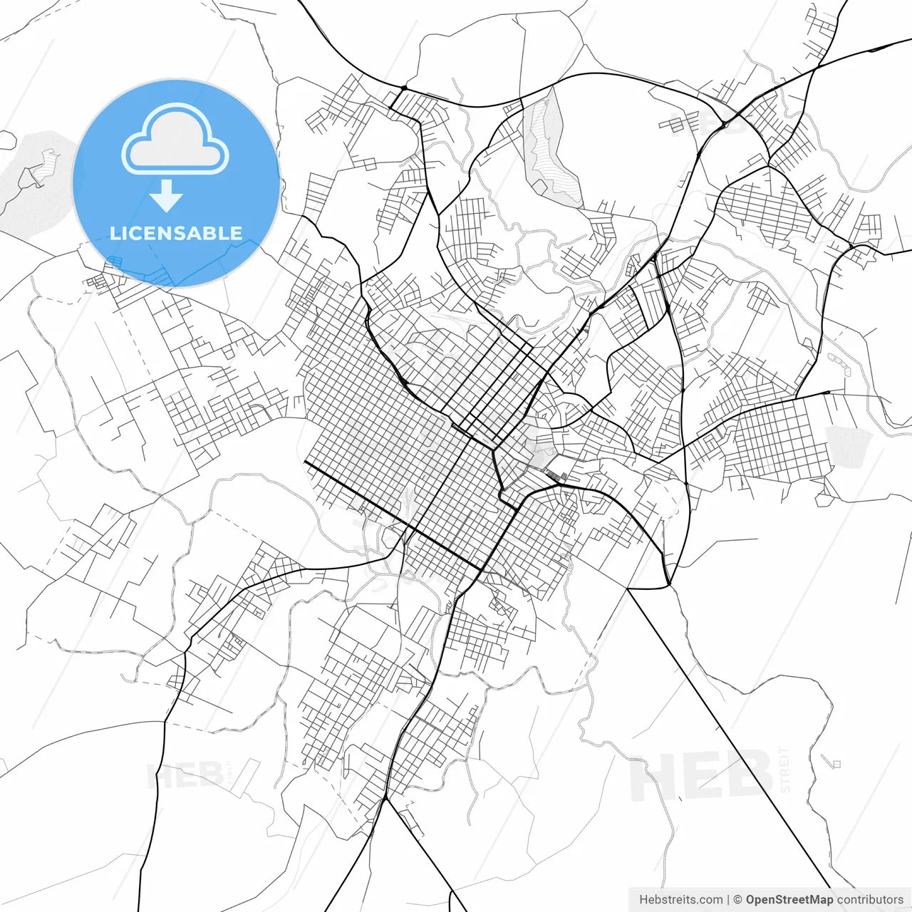 Vector PDF map of Santana do Livramento, Brazil