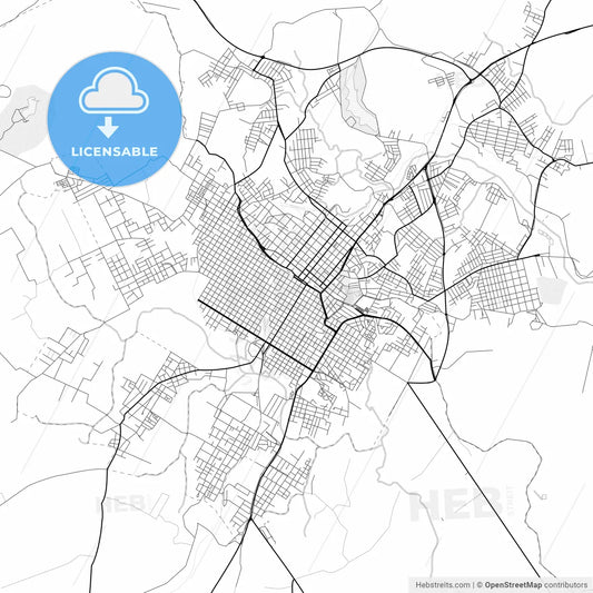 Vector PDF map of Santana do Livramento, Brazil