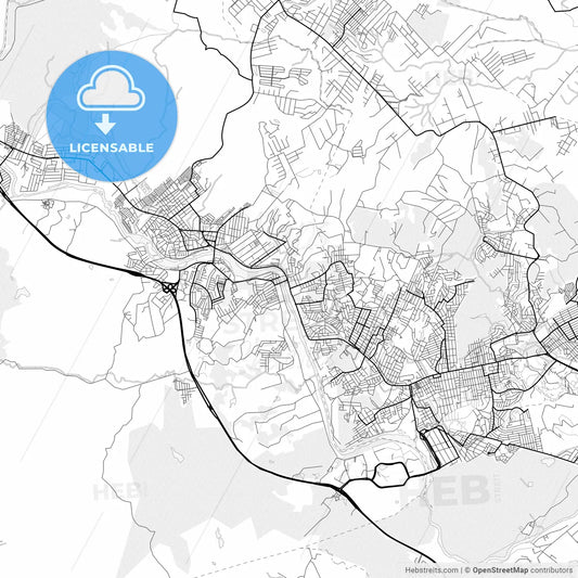 Vector PDF map of Sao Lourenco da Mata, Brazil