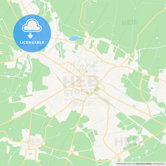 Opava, Czechia Vector Map - Classic Colors