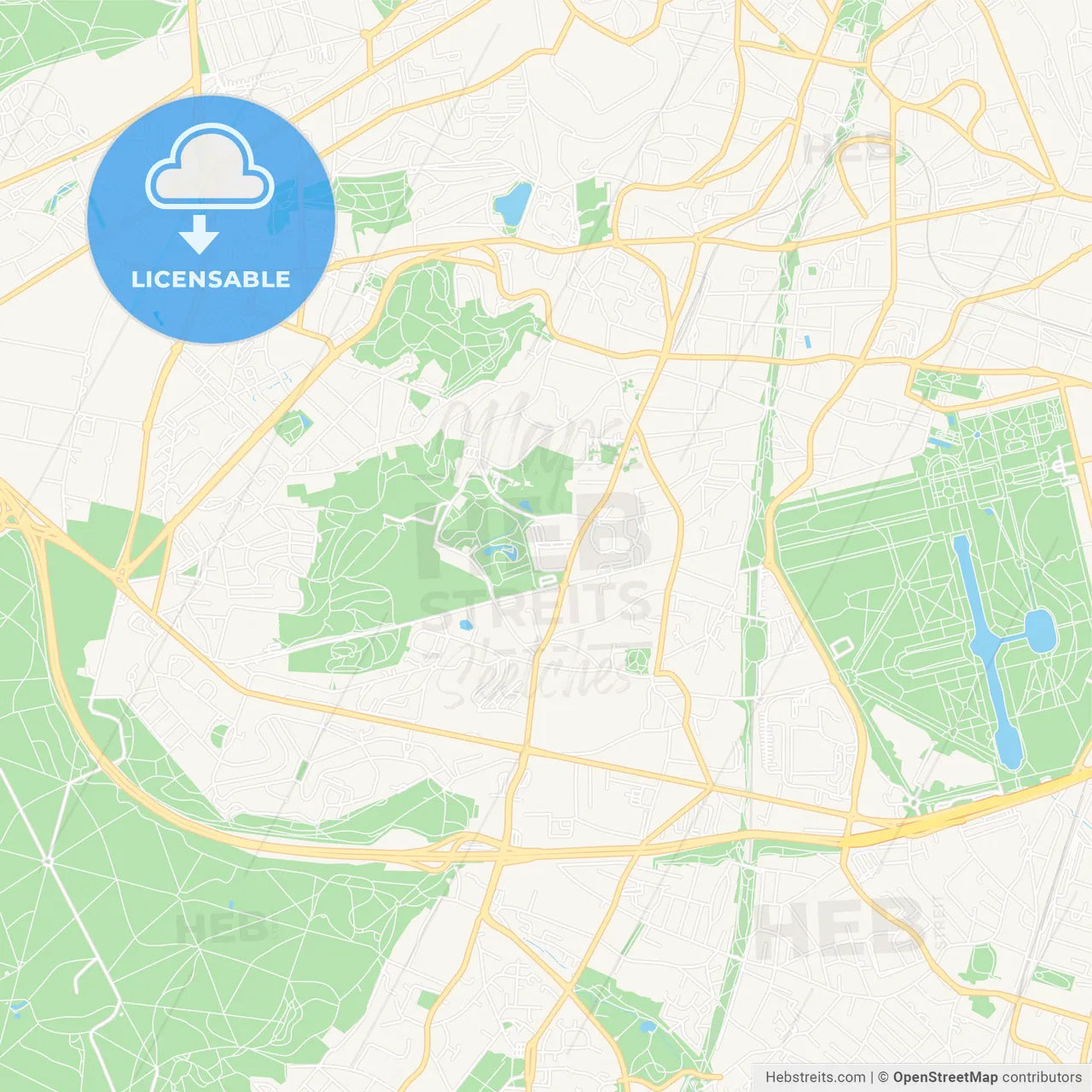 Chatenay-Malabry, France Vector Map - Classic Colors