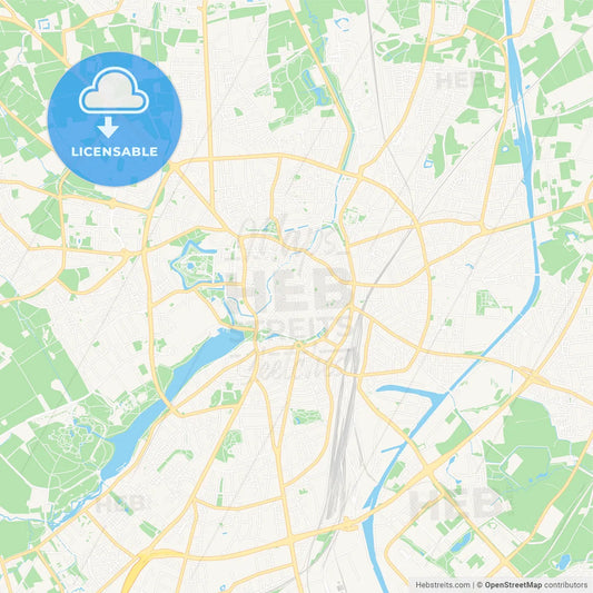 Munster, Germany Vector Map - Classic Colors