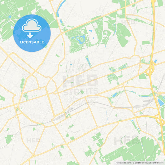 Krefeld, Germany Vector Map - Classic Colors