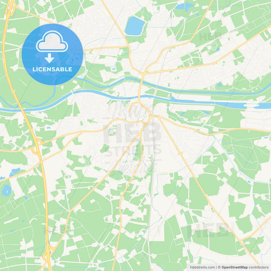 Dorsten, Germany Vector Map - Classic Colors