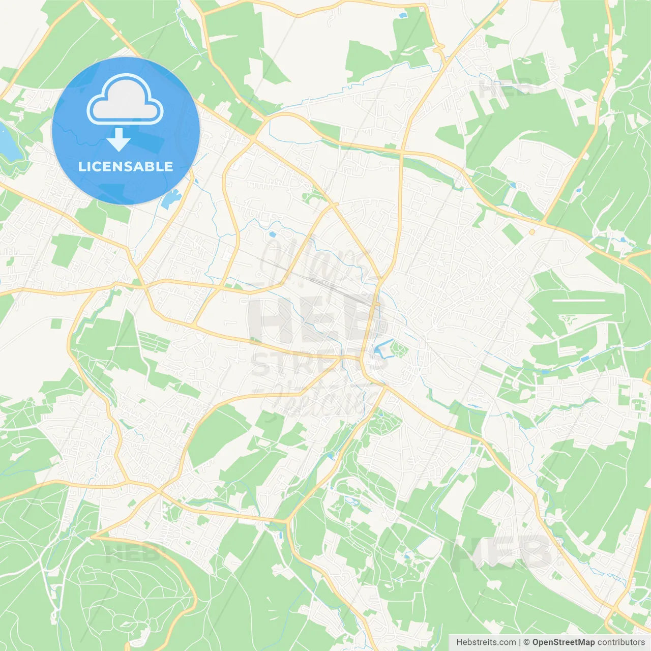 Detmold, Germany Vector Map - Classic Colors