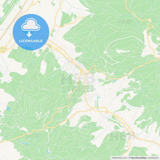 Baden-Baden, Germany Vector Map - Classic Colors