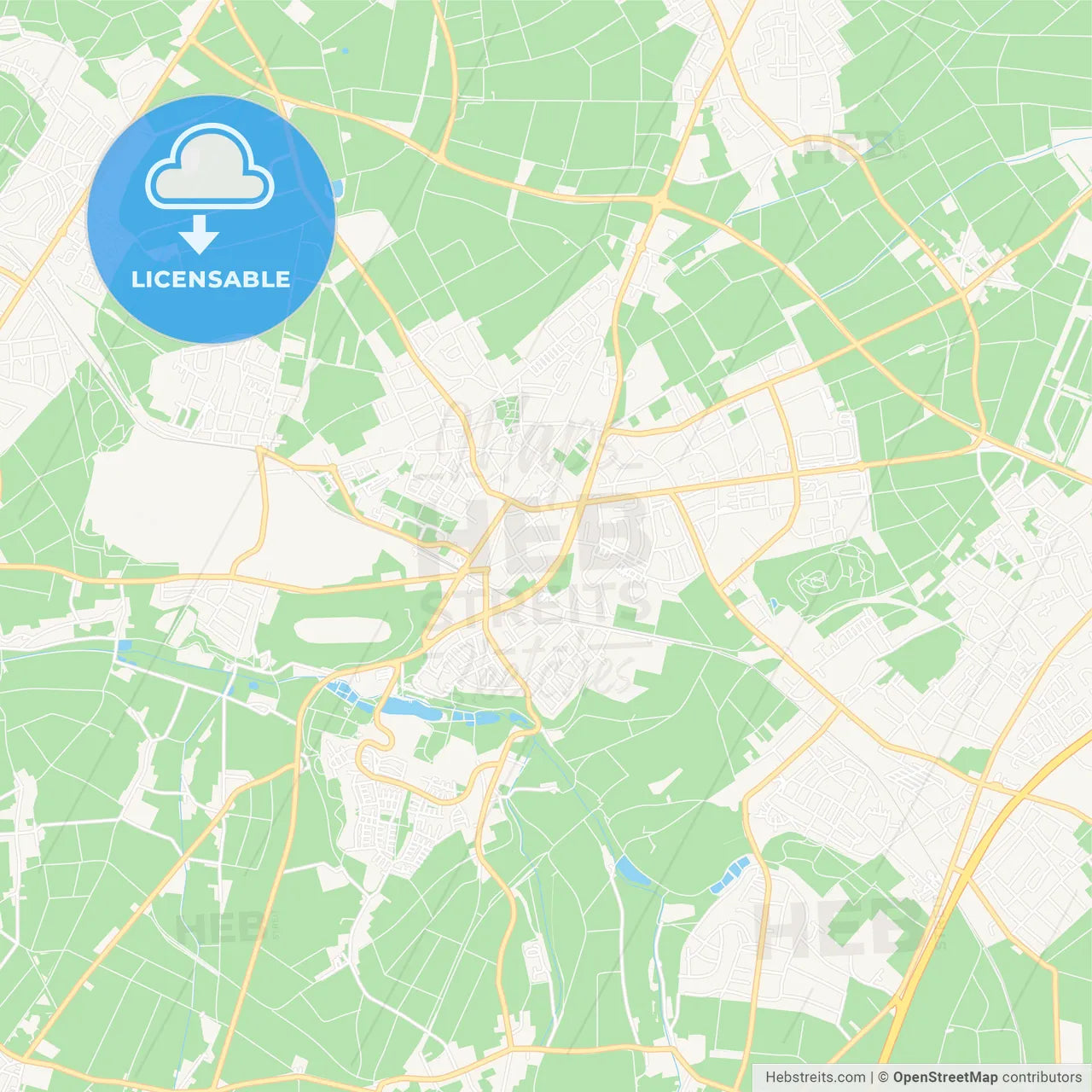 Alsdorf, Germany Vector Map - Classic Colors