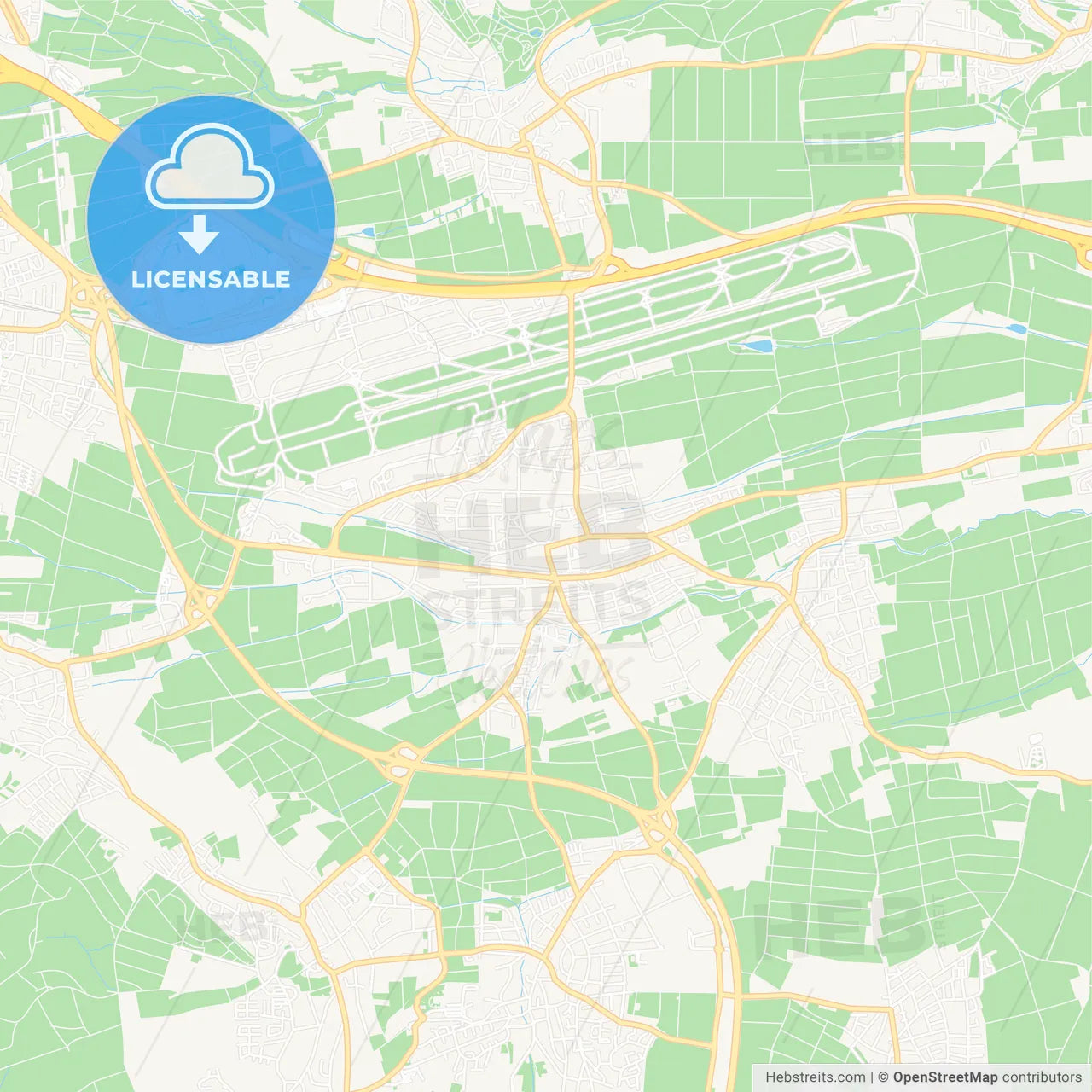 Filderstadt, Germany Vector Map - Classic Colors