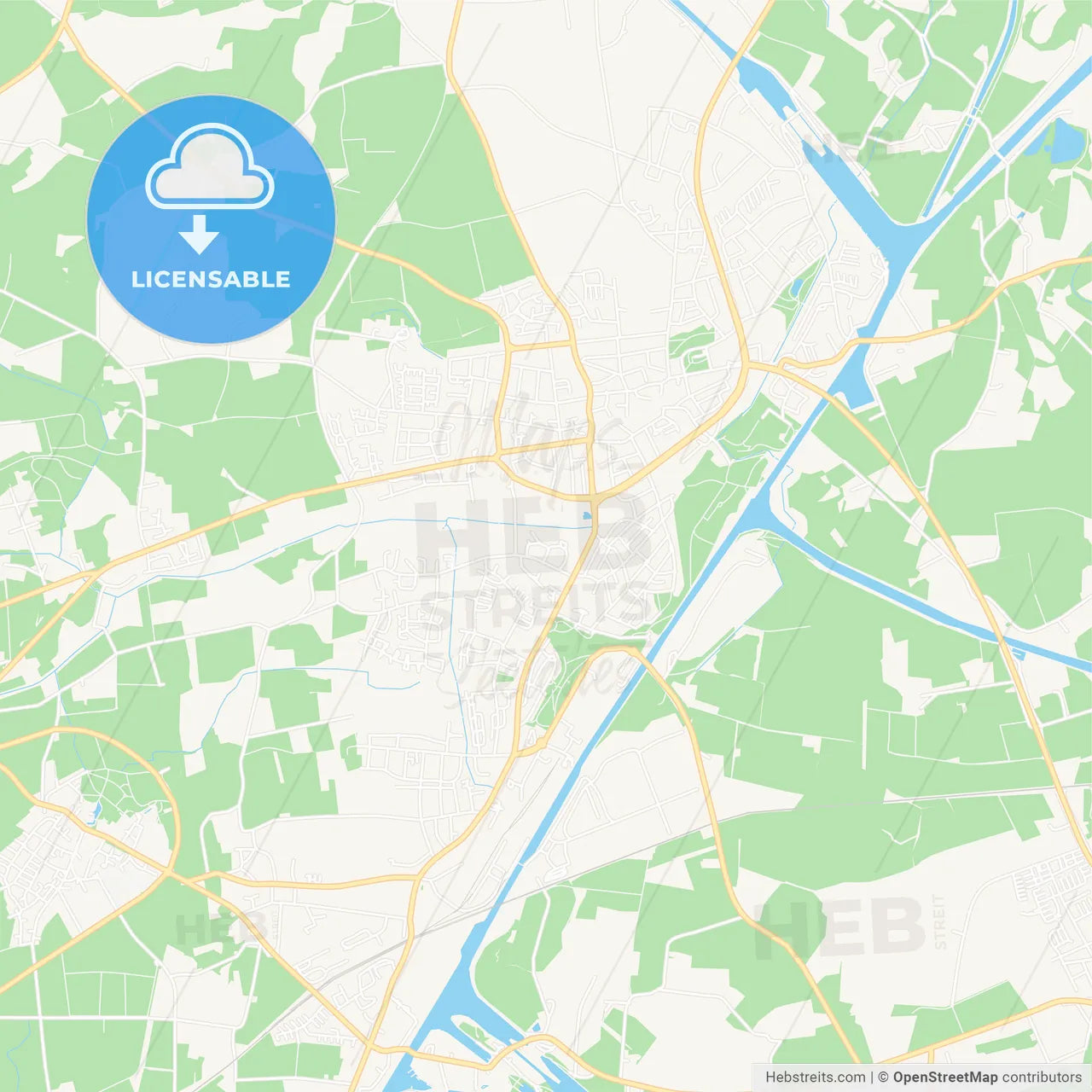 Datteln, Germany Vector Map - Classic Colors