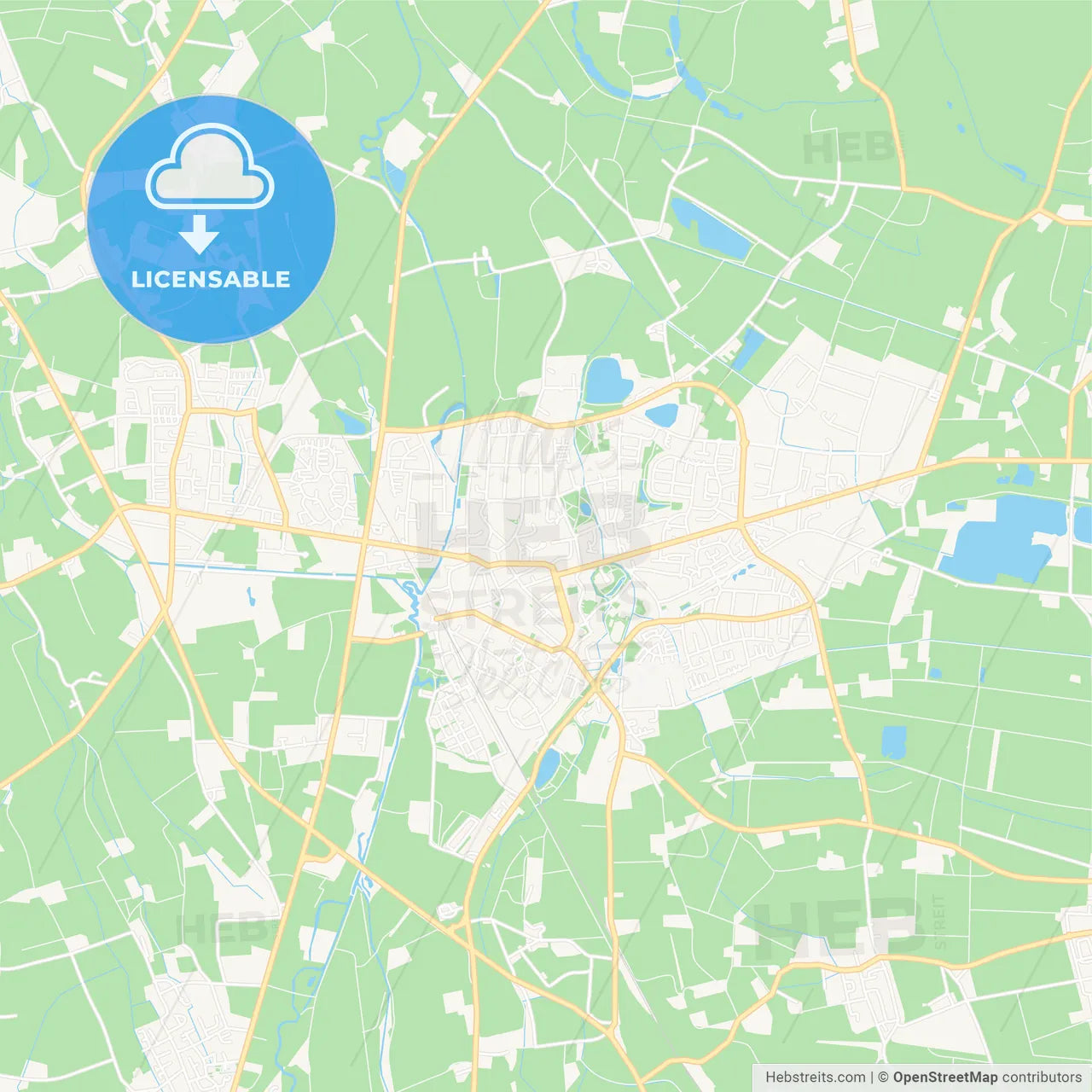 Geldern, Germany Vector Map - Classic Colors