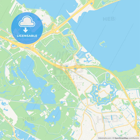 Gooise Meren, Netherlands Vector Map - Classic Colors