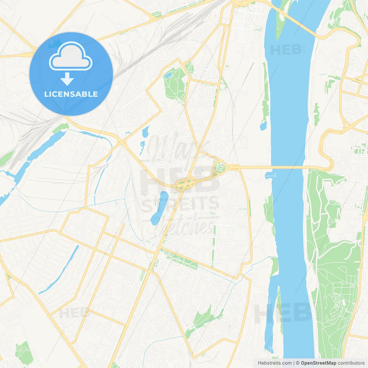 Nizhny Novgorod, Russia Vector Map - Classic Colors